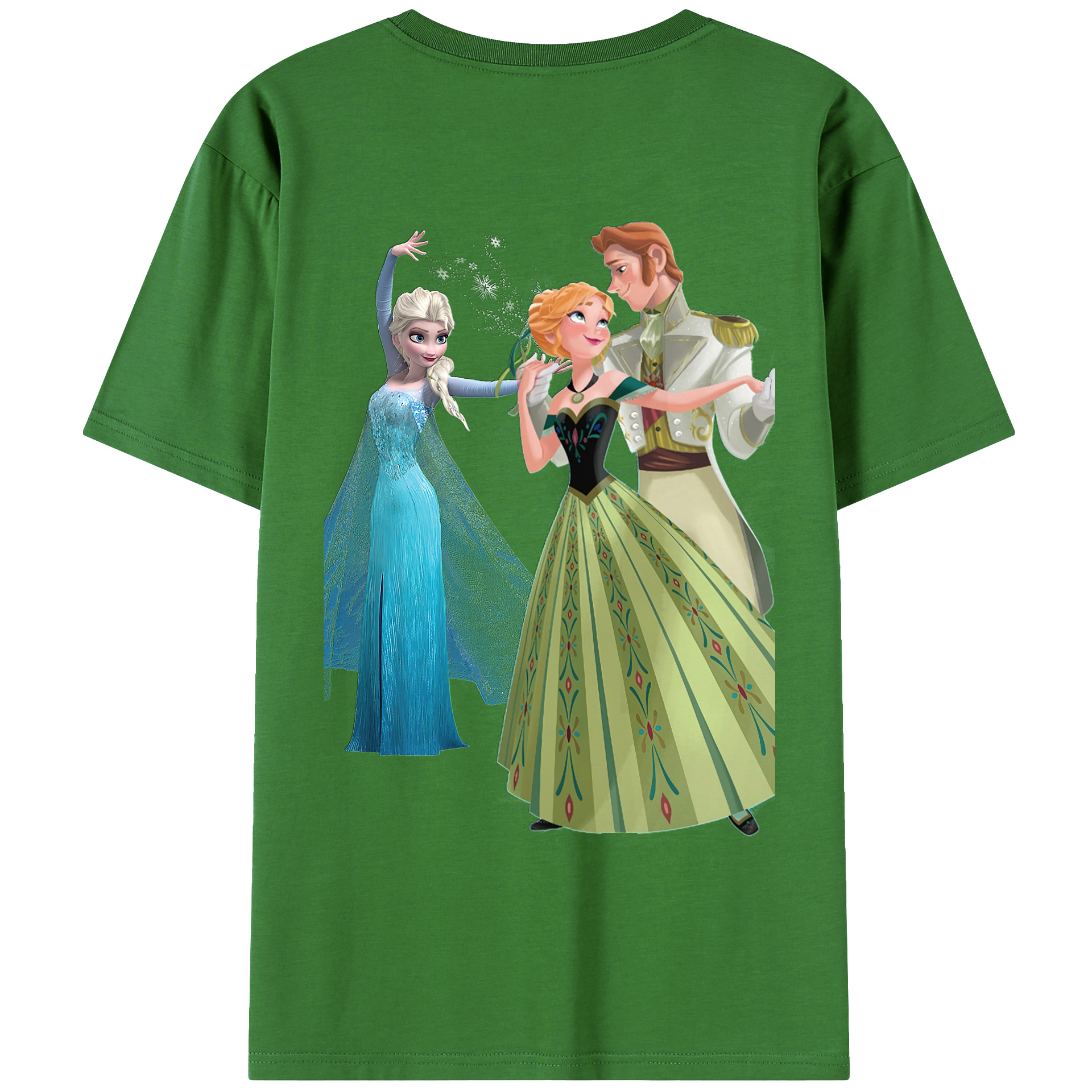 （画像用） アナと雪の女王 アンナ エルサ Frozen Anna Elsa レディース半袖Tシャツ(バックプリント)